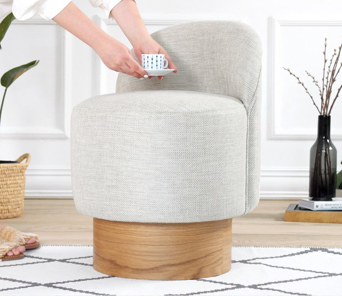 Atelier Del Sofa Barren Puf - Gris claro
